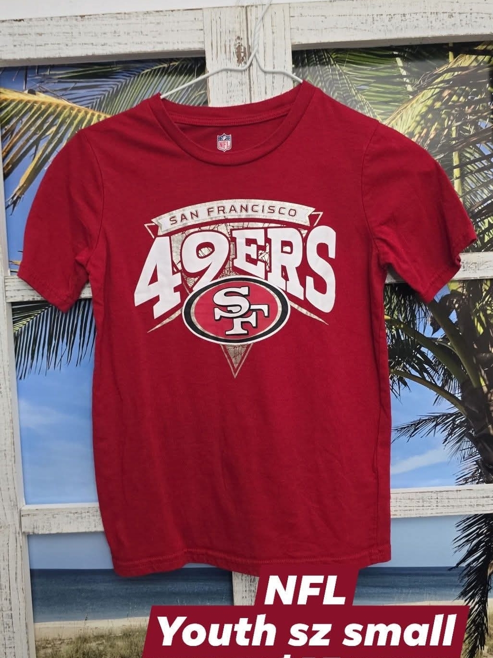 NFL Red Crewneck Tee with Shield Logo